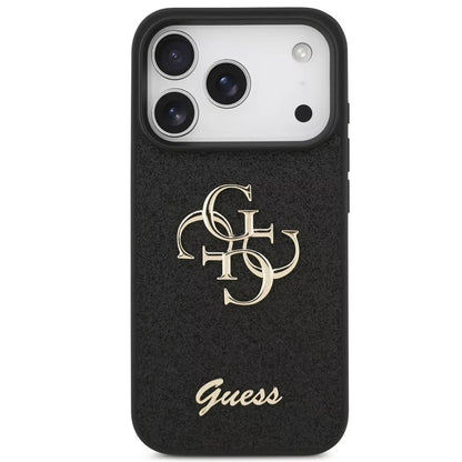 Cover til Apple iPhone 18 Pro / 17 Pro, Guess, Fixed Glitter Big 4G, Sort