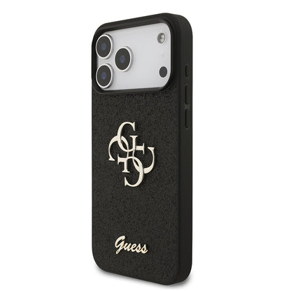 Cover til Apple iPhone 18 Pro / 17 Pro, Guess, Fixed Glitter Big 4G, Sort
