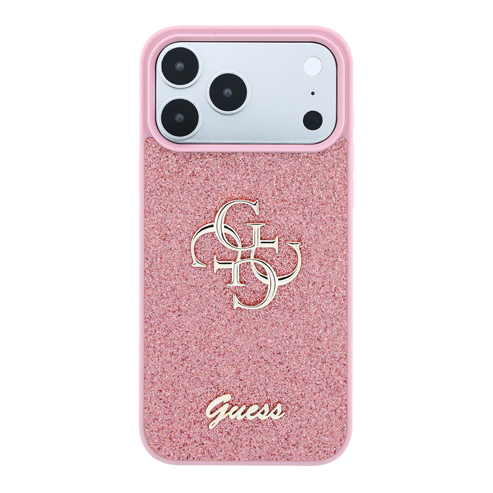 Cover til Apple iPhone 18 Pro / 17 Pro, Guess, Fixed Glitter Big 4G, Pink