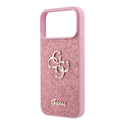 Cover til Apple iPhone 18 Pro / 17 Pro, Guess, Fixed Glitter Big 4G, Pink