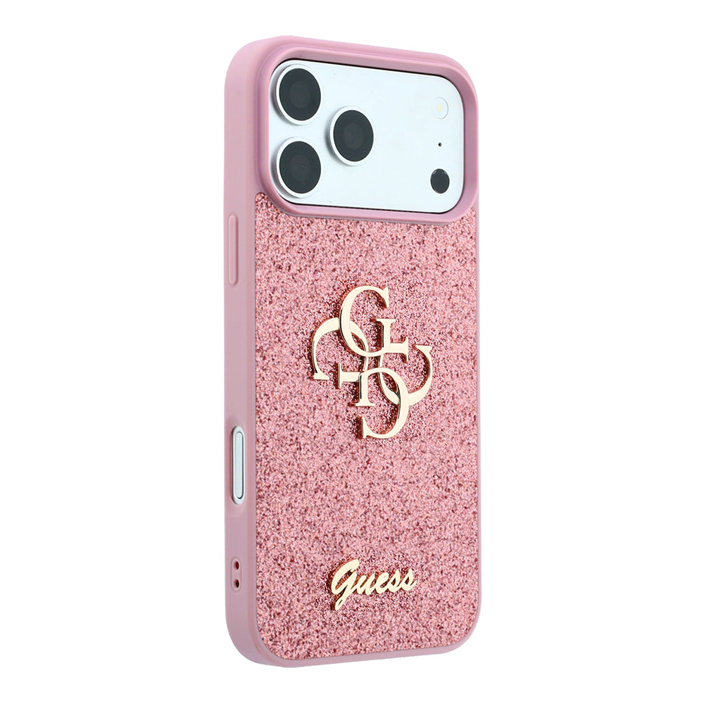 Cover til Apple iPhone 18 Pro / 17 Pro, Guess, Fixed Glitter Big 4G, Pink