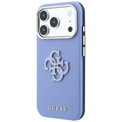 Cover til Apple iPhone 18 Pro / 17 Pro, Guess, Grained Big Resin Logo, Bleu
