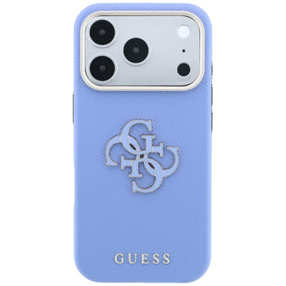 Cover til Apple iPhone 18 Pro / 17 Pro, Guess, Grained Big Resin Logo, Bleu