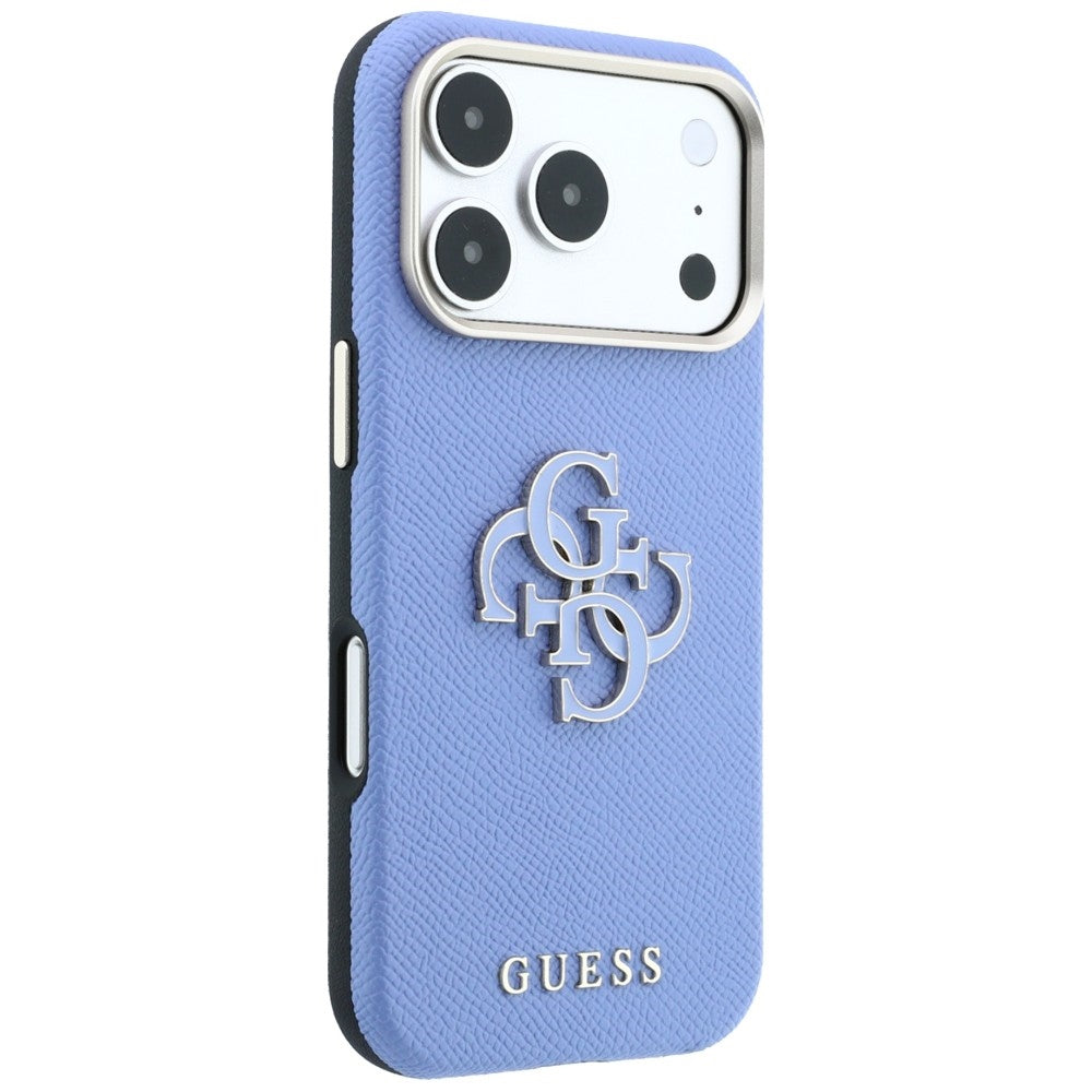 Cover til Apple iPhone 18 Pro / 17 Pro, Guess, Grained Big Resin Logo, Bleu
