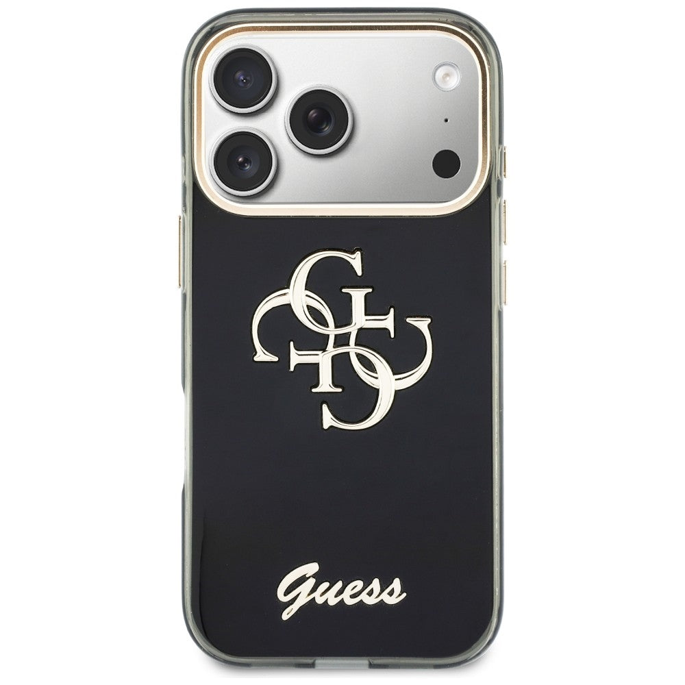 Cover til Apple iPhone 18 Pro / 17 Pro, Guess, IML 4G Metal Script, Sort
