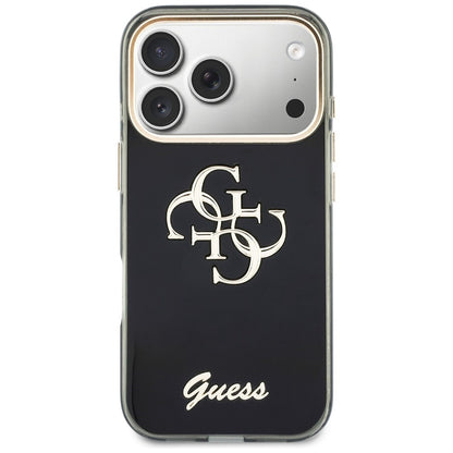 Cover til Apple iPhone 18 Pro / 17 Pro, Guess, IML 4G Metal Script, Sort