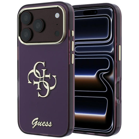 Cover til Apple iPhone 18 Pro / 17 Pro, Guess, IML 4G Metal Script, Vinrød