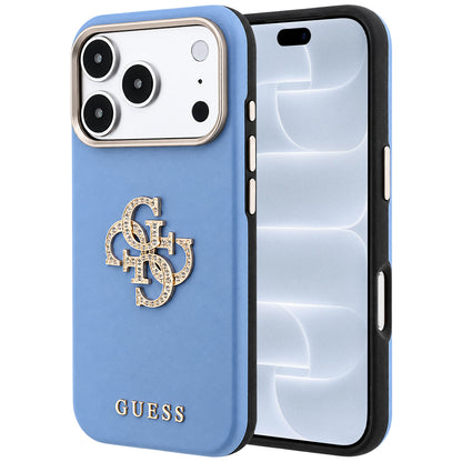 Cover til Apple iPhone 18 Pro / 17 Pro, Guess, Smooth Big Strass Logo, Bleu
