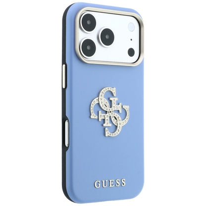 Cover til Apple iPhone 18 Pro / 17 Pro, Guess, Smooth Big Strass Logo, Bleu