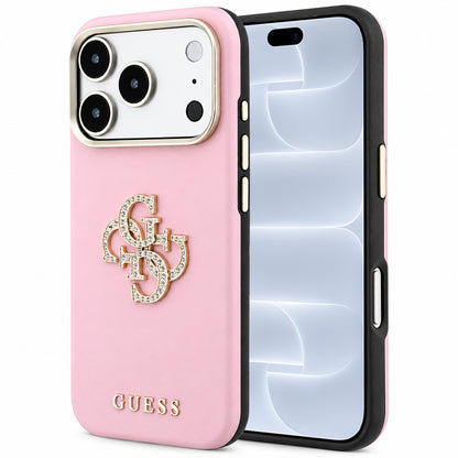 Etui til Apple iPhone 18 Pro / 17 Pro, Guess, Smooth Big Strass Logo, pink