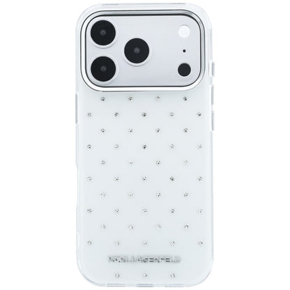 Cover til Apple iPhone 18 Pro / 17 Pro, Karl Lagerfeld, IML Rhinestones og Elektropletteret Logo, Hvid