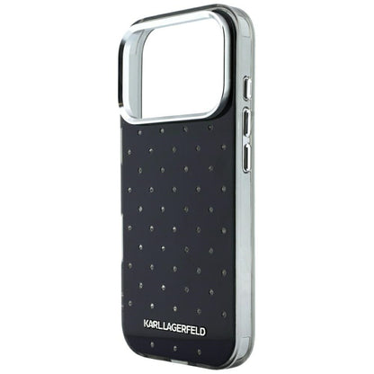 Cover til Apple iPhone 18 Pro / 17 Pro, Karl Lagerfeld, IML Rhinestones og Elektropletteret Logo, Sort