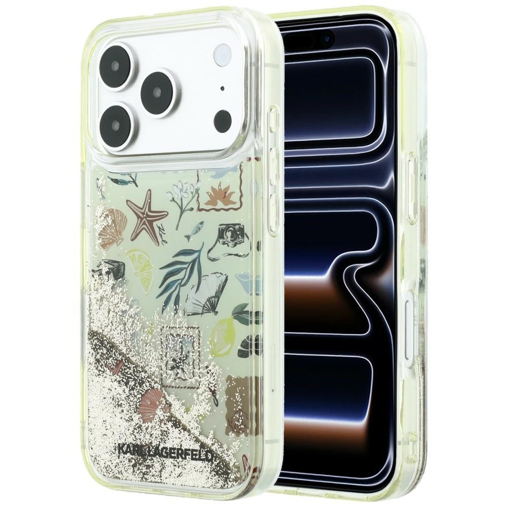 Cover til Apple iPhone 18 Pro / 17 Pro, Karl Lagerfeld, Liquid Glitter Beach and Sand, Beige