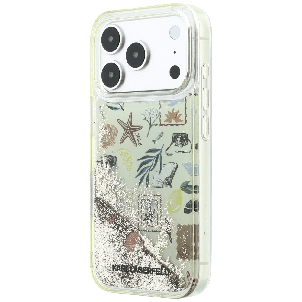 Cover til Apple iPhone 18 Pro / 17 Pro, Karl Lagerfeld, Liquid Glitter Beach and Sand, Beige