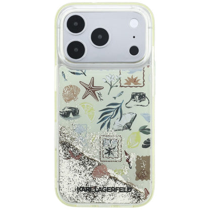 Cover til Apple iPhone 18 Pro / 17 Pro, Karl Lagerfeld, Liquid Glitter Beach and Sand, Beige