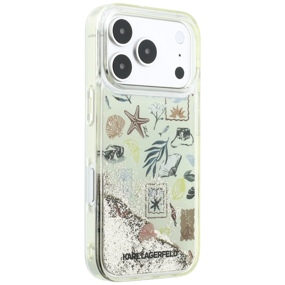 Cover til Apple iPhone 18 Pro / 17 Pro, Karl Lagerfeld, Liquid Glitter Beach and Sand, Beige