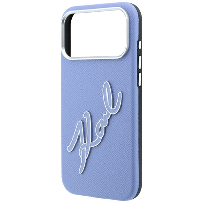 Cover til Apple iPhone 18 Pro / 17 Pro, Karl Lagerfeld, Smooth Big Resin Signature Logo, Bleu