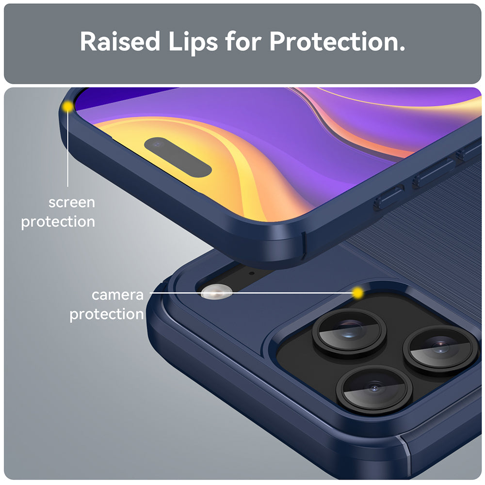 Cover til Apple iPhone 18 Pro / 17 Pro, Techsuit, Carbon, Blå
