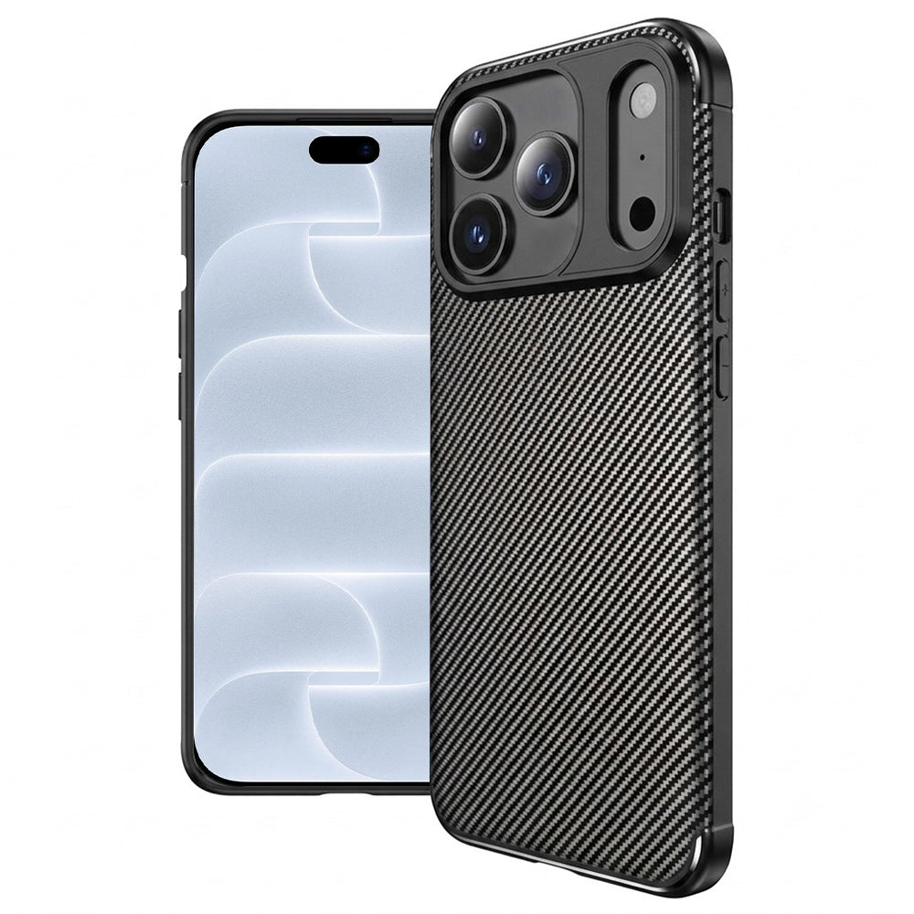 Etui til Apple iPhone 18 Pro / 17 Pro, Techsuit, CarbonFiber, sort