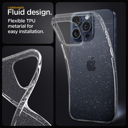 Cover til Apple iPhone 18 Pro / 17 Pro, Techsuit, SparkleSkin, Transparent