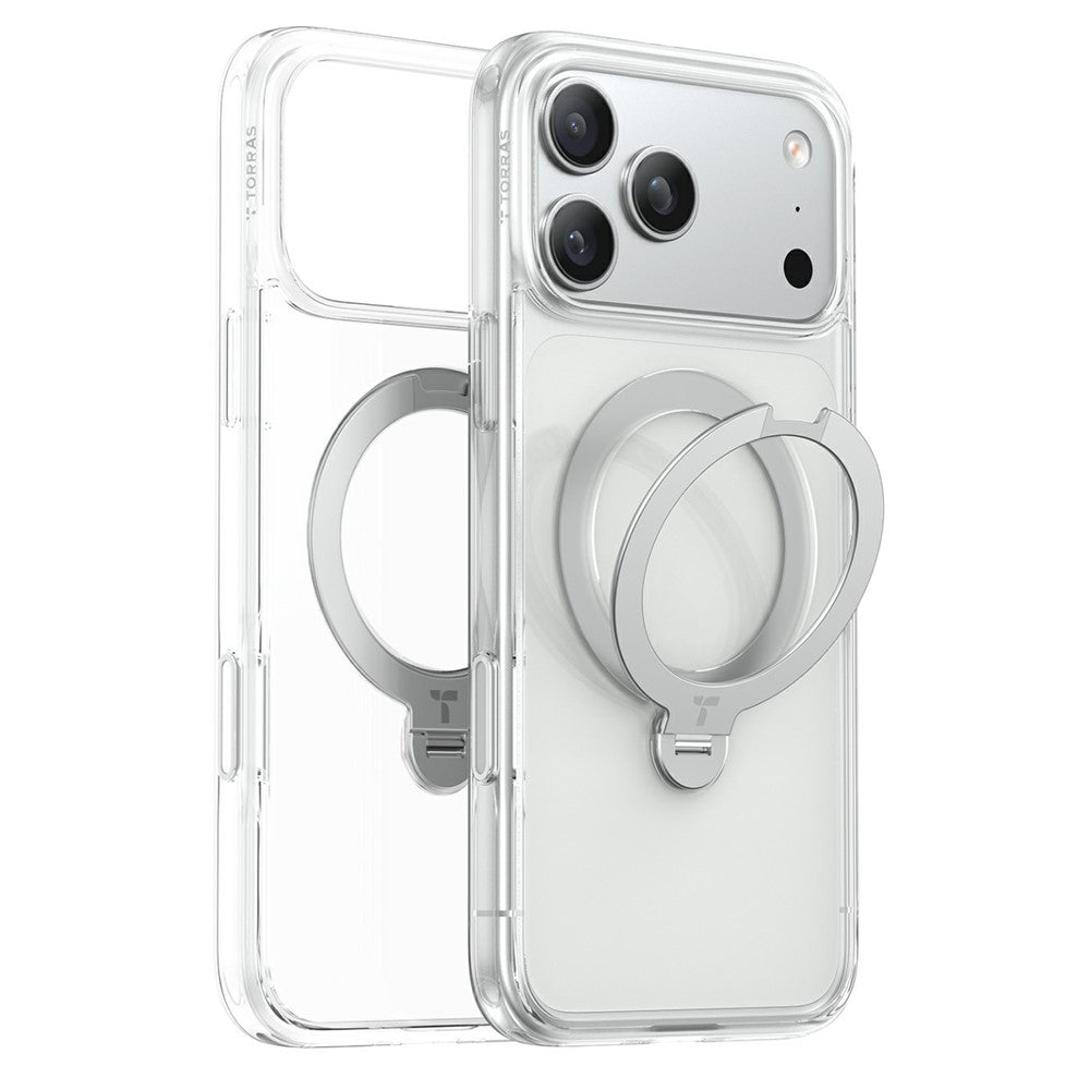 MagSafe-etui til Apple iPhone 18 Pro / 17 Pro, Torras, Ostand Spin, Transparent