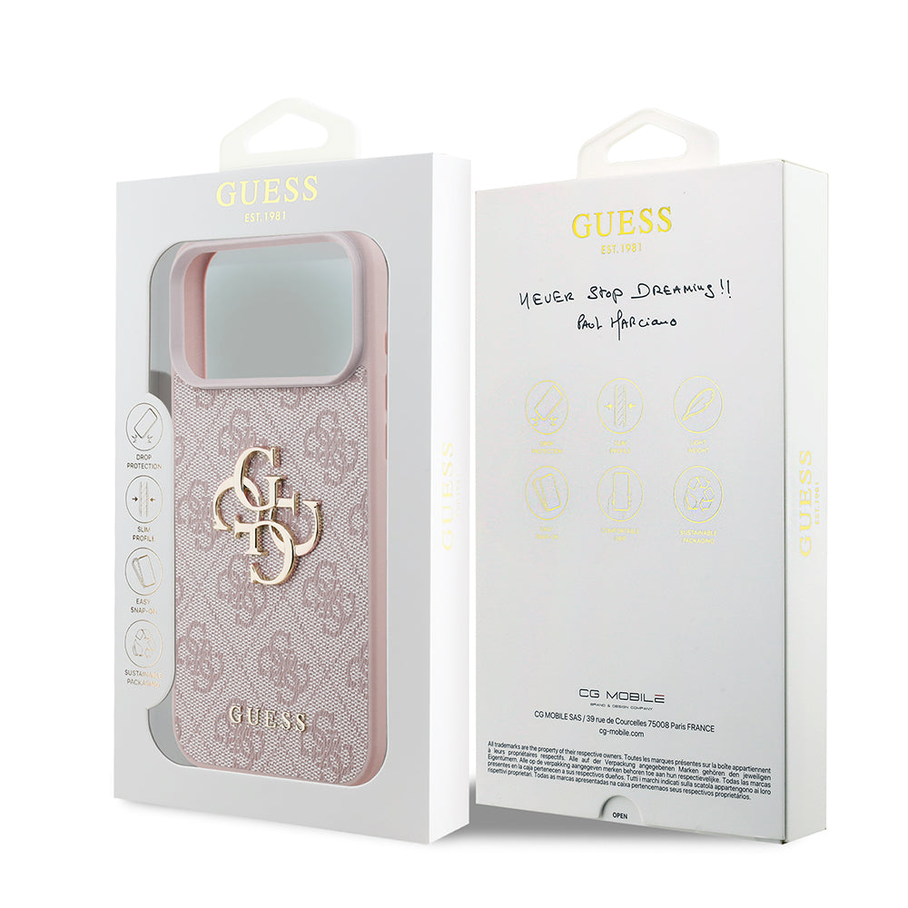 Cover til Apple iPhone 18 Pro Max / 17 Pro Max, Guess, 4G Big Logo, Pink