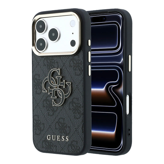 Cover til Apple iPhone 18 Pro Max / 17 Pro Max, Guess, 4G Big Resin Logo, Sort