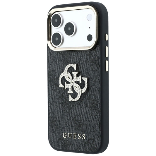 Cover til Apple iPhone 18 Pro Max / 17 Pro Max, Guess, 4G Big Strass Logo, Sort