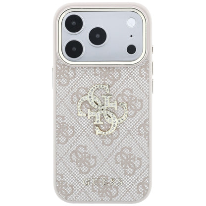 Cover til Apple iPhone 18 Pro Max / 17 Pro Max, Guess, 4G Big Strass Logo, Pink