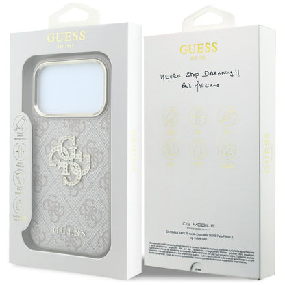 Cover til Apple iPhone 18 Pro Max / 17 Pro Max, Guess, 4G Big Strass Logo, Pink