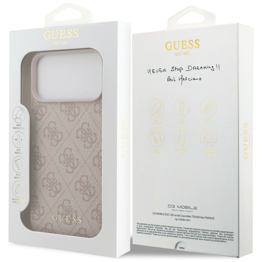 Cover til Apple iPhone 18 Pro Max / 17 Pro Max, Guess, 4G Classic Logo, Pink