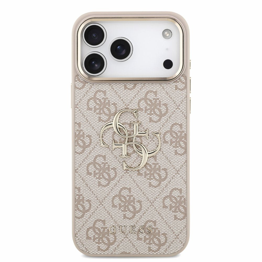 Cover til Apple iPhone 18 Pro Max / 17 Pro Max, Guess, 4G Classic Logo med rem, Lyserød Guld