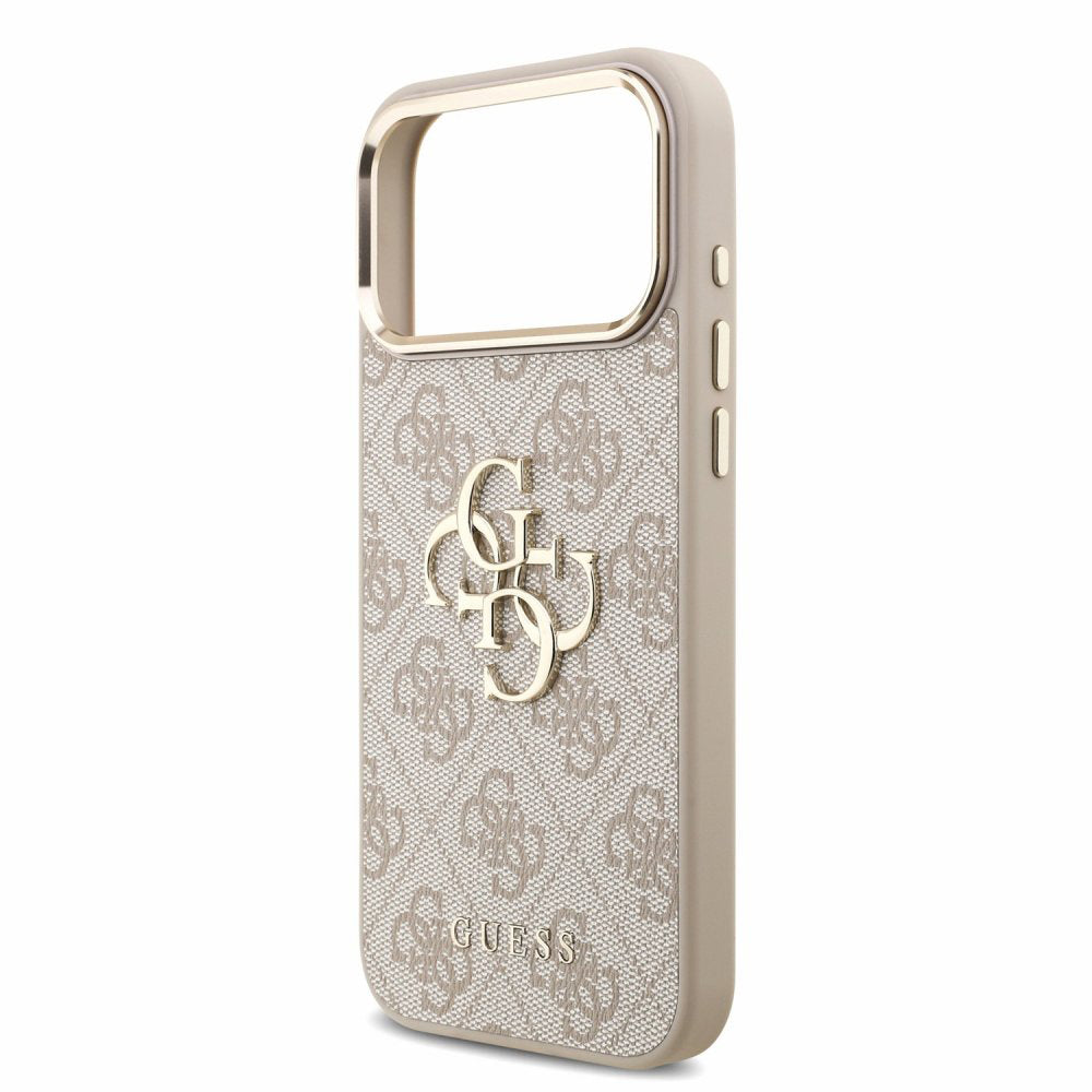 Cover til Apple iPhone 18 Pro Max / 17 Pro Max, Guess, 4G Classic Logo med rem, Lyserød Guld