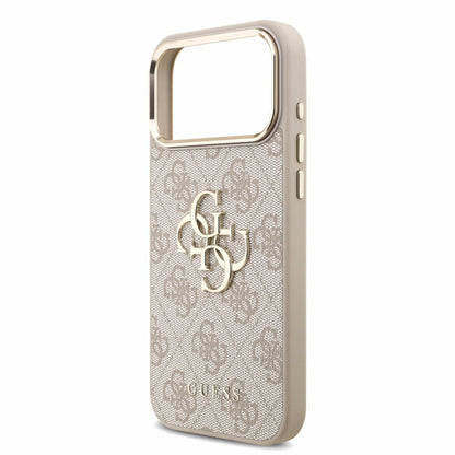 Cover til Apple iPhone 18 Pro Max / 17 Pro Max, Guess, 4G Classic Logo med rem, Lyserød Guld