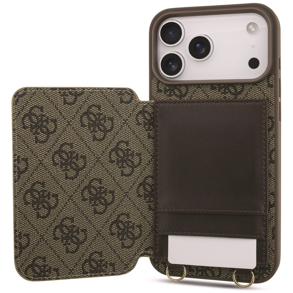 Etui til Apple iPhone 18 Pro Max / 17 Pro Max, Guess, 4G Crossbody Cardslot, brun