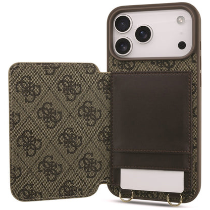Etui til Apple iPhone 18 Pro Max / 17 Pro Max, Guess, 4G Crossbody Cardslot, brun