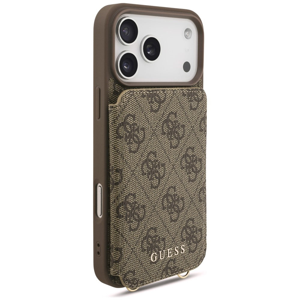 Etui til Apple iPhone 18 Pro Max / 17 Pro Max, Guess, 4G Crossbody Cardslot, brun