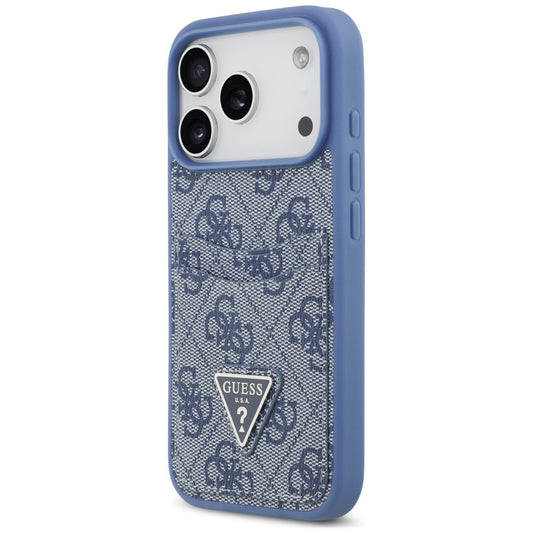 Etui til Apple iPhone 18 Pro Max / 17 Pro Max, Guess, 4G Double Card Triangle, blå