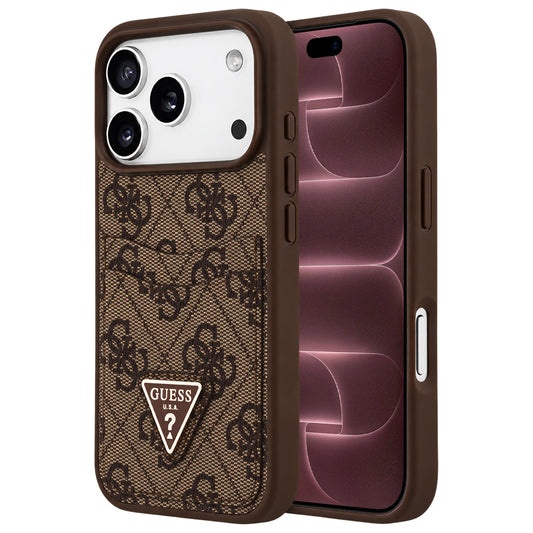 Etui til Apple iPhone 18 Pro Max / 17 Pro Max, Guess, 4G Double Card Triangle, brun