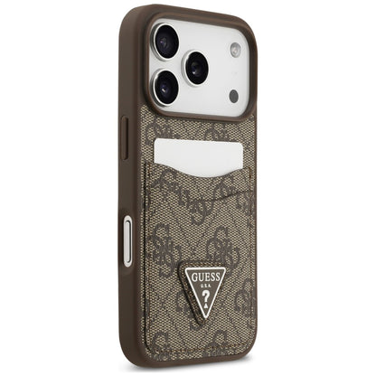 Case for Apple iPhone 18 Pro Max / 17 Pro Max, Guess, 4G Double Card Triangle, Brown