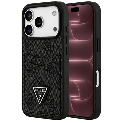 Cover til Apple iPhone 18 Pro Max / 17 Pro Max, Guess, 4G Double Card Triangle, sort