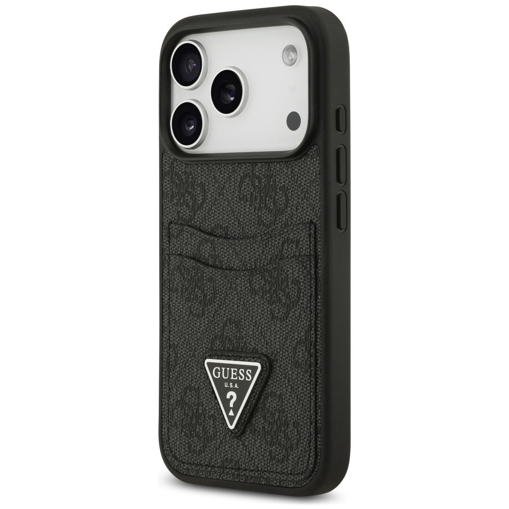 Cover til Apple iPhone 18 Pro Max / 17 Pro Max, Guess, 4G Double Card Triangle, sort