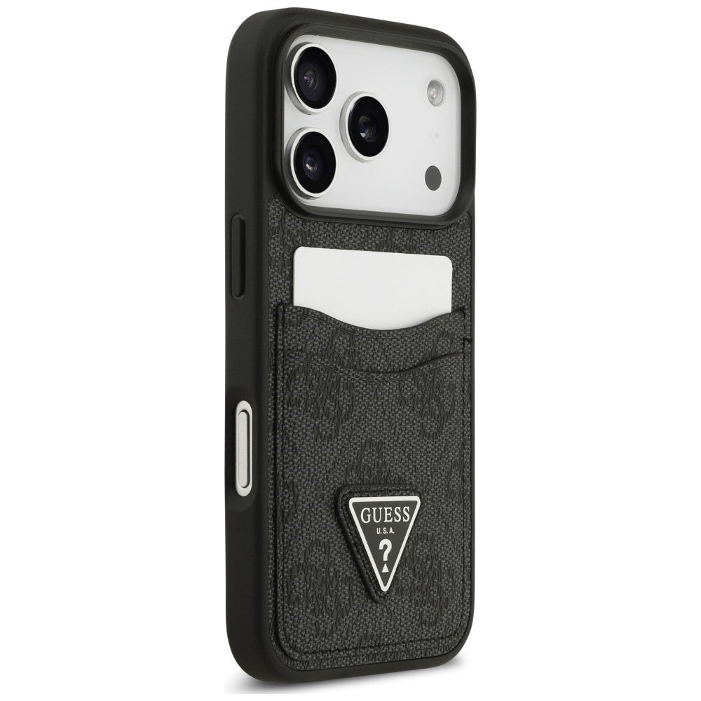 Cover til Apple iPhone 18 Pro Max / 17 Pro Max, Guess, 4G Double Card Triangle, sort