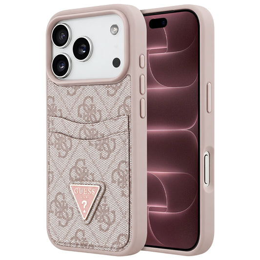 Cover til Apple iPhone 18 Pro Max / 17 Pro Max, Guess, 4G Double Card Triangle, pink