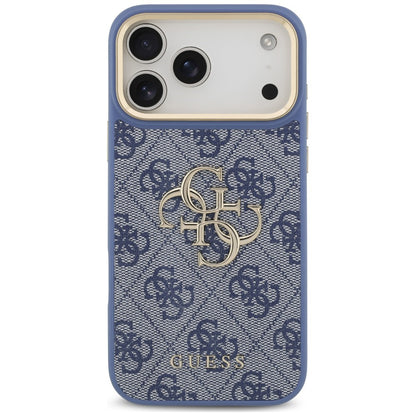 Case for Apple iPhone 18 Pro Max / 17 Pro Max, Guess, Big 4G Classic Logo & Big Strap Metal Buttons, Blue