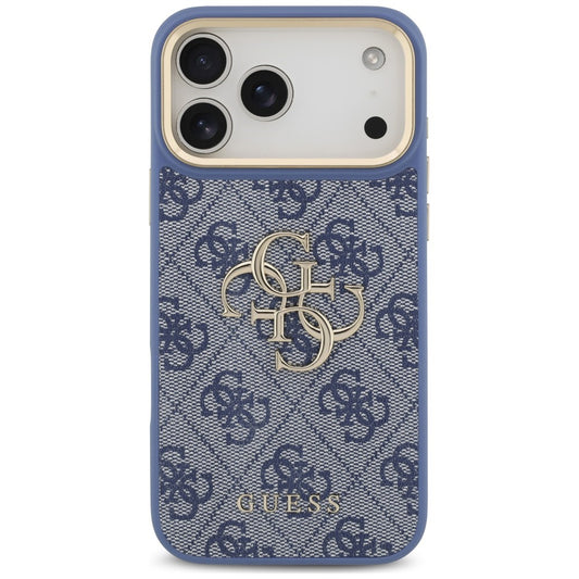 Etui til Apple iPhone 18 Pro Max / 17 Pro Max, Guess, Big 4G Classic Logo & Big Strap Metal Buttons, blå