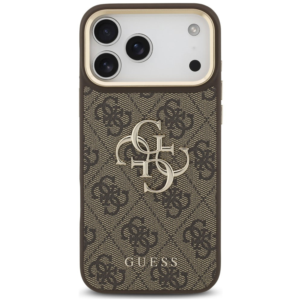 Etui til Apple iPhone 18 Pro Max / 17 Pro Max, Guess, Big 4G Classic Logo & Big Strap Metal Buttons, brun