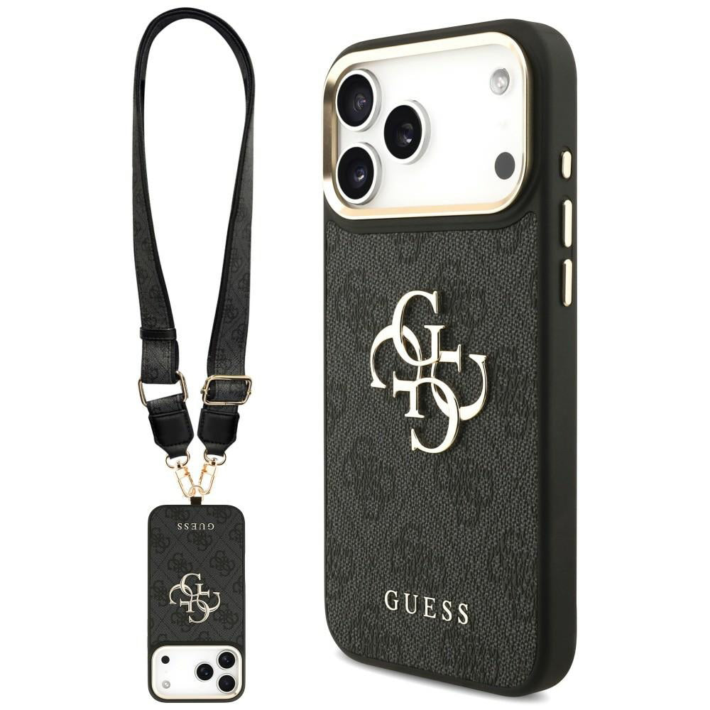 Etui til Apple iPhone 18 Pro Max / 17 Pro Max, Guess, Big 4G Classic Logo & Big Strap Metal Buttons, sort