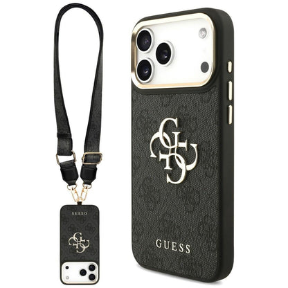 Etui til Apple iPhone 18 Pro Max / 17 Pro Max, Guess, Big 4G Classic Logo & Big Strap Metal Buttons, sort