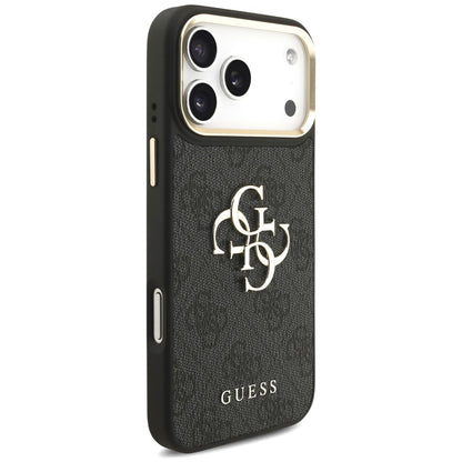 Etui til Apple iPhone 18 Pro Max / 17 Pro Max, Guess, Big 4G Classic Logo & Big Strap Metal Buttons, sort